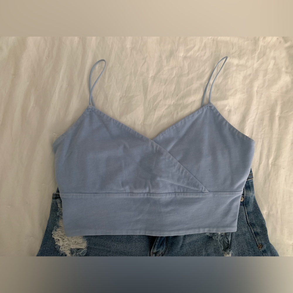 Light blue crop top